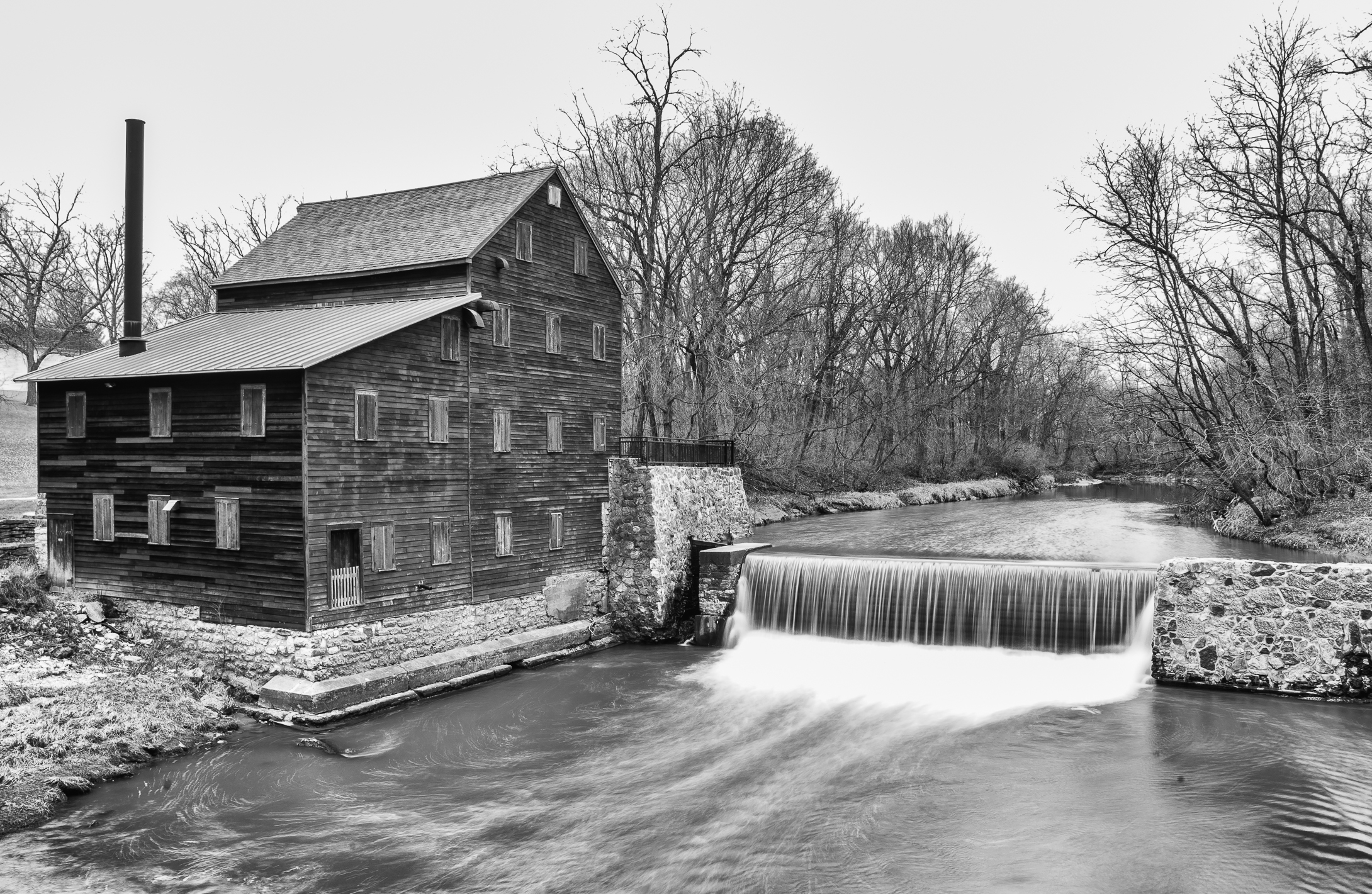 Pine Creek Grist Mill – Black & White